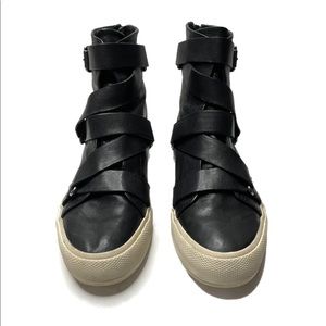 Frye | Gia Moto High Top 8 Black Leather